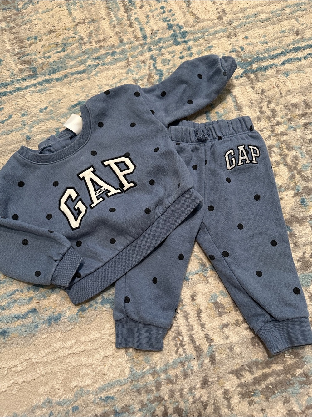 GAP Blue Polka Dot Sweatshirt & Joggers Set